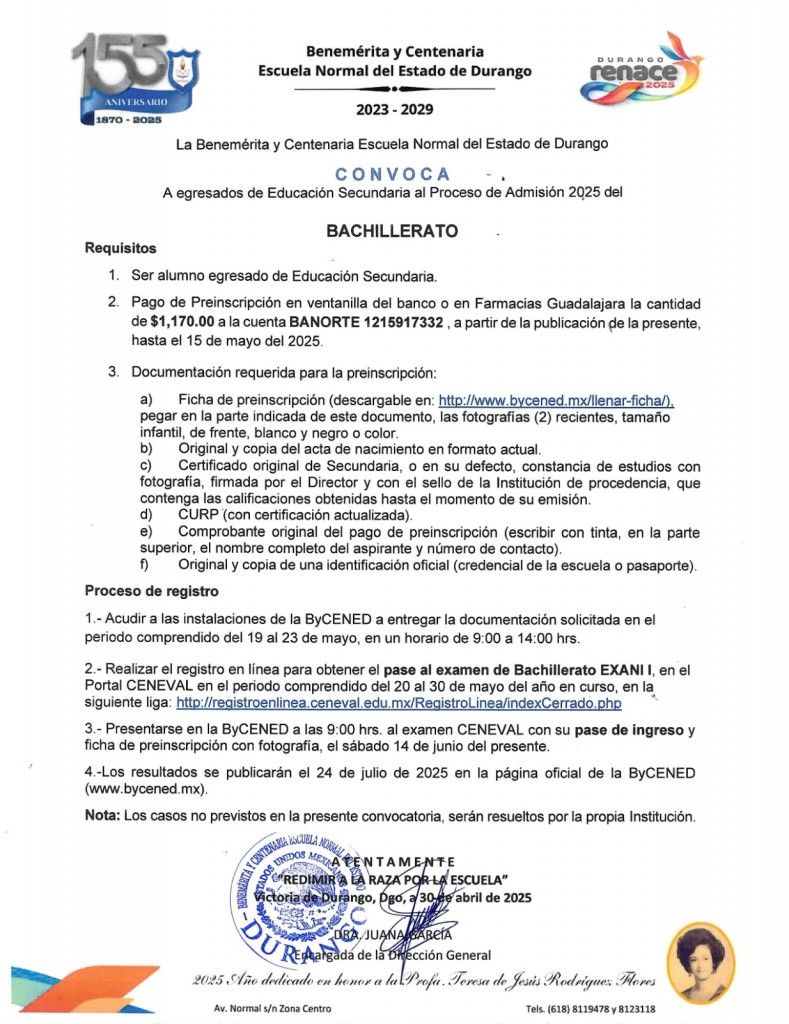 Convocatoria bach 2025